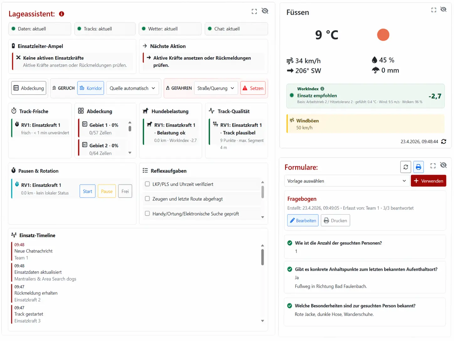 Dokumentation und Reporting im RescueDogs Einsatzmodul